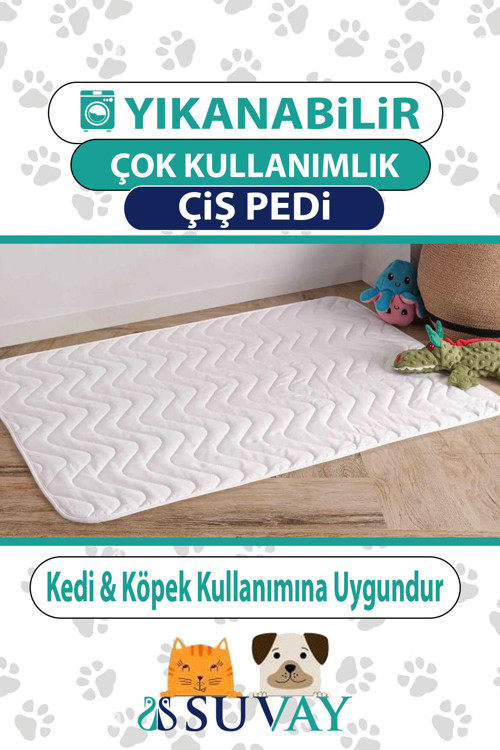 Kedi Köpek Çiş Pedi 75x105 | Sıvı Geçirmez Yıkanabilir Emici | Hasta Alezi | 4 Ebat