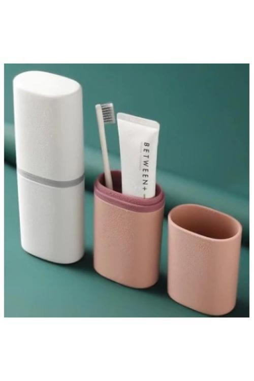 Seyahat Tipi Diş Fırçası Ve Macun Saklama Kabı Beyaz Kompakt Tasarım
