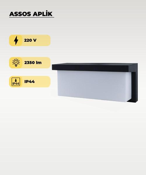 30W Assos Aplik 3200K Sarı Işık - IP44