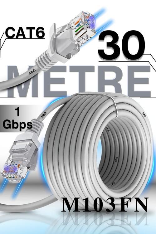M103FN 30 Metre Internet Kablosu/UTP-CAT6/Gigabit/Destekli/ethernet Kablosu 30 Metre/iç Mekan Uyumlu