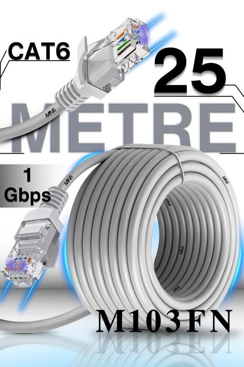 M103FN 25 Metre Internet Kablosu/UTP-CAT6/Gigabit/Destekli/ethernet Kablosu 25 Metre/iç Mekan Uyumlu