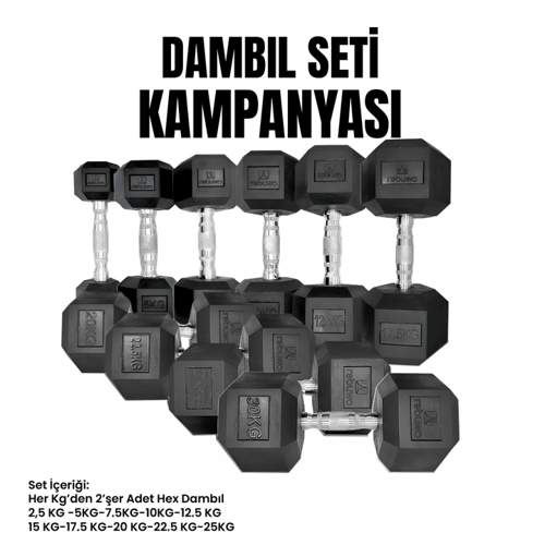 Hex Dambıl Set (2,5KG-25KG)