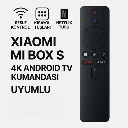 Xiaomi Mi Box S 4K Android TV Uyumlu Bluetooth Kumanda, Netflix Tuşlu Mi Box S 4K Kumanda