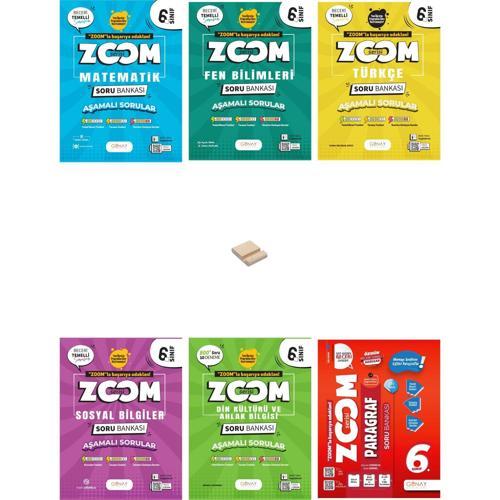 6. Sınıf Zoom Tüm Dersler Soru Bankası 6lı Set + Telefon Standı