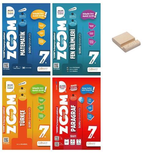 7. Sınıf Zoom Matematik Fen Türkçe ve Paragraf Soru Bankası 4lü Set + Telefon Standı