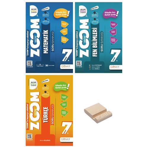 7. Sınıf Zoom Matematik Fen ve Türkçe Soru Bankası 3lü Set + Telefon Standı