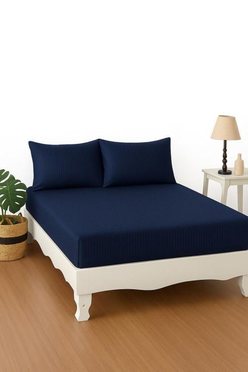 %100 Pamuk Çift Kişilik Lastikli Çarşaf - Otel Konforunda, Şık ve Sade Tasarım