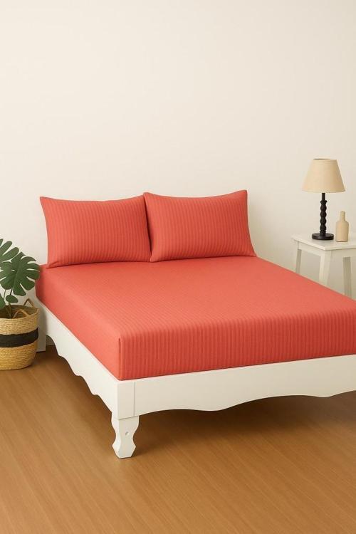 %100 Pamuk Çift Kişilik Lastikli Çarşaf - Otel Konforunda, Şık ve Sade Tasarım