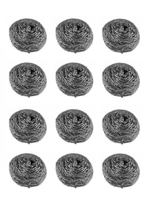 12 Adet Paslanmaz Bulaşık Teli Endüstriyel Boy 10 gr