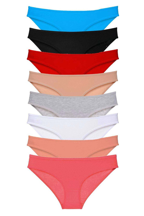 8 adet Süper Eko Set Likralı Kadın Slip Külot Set 2