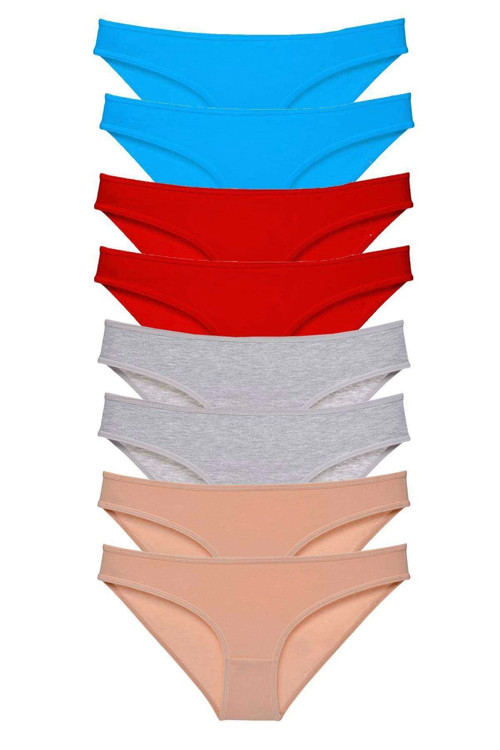 8 adet Süper Eko Set Likralı Kadın Slip Külot 534