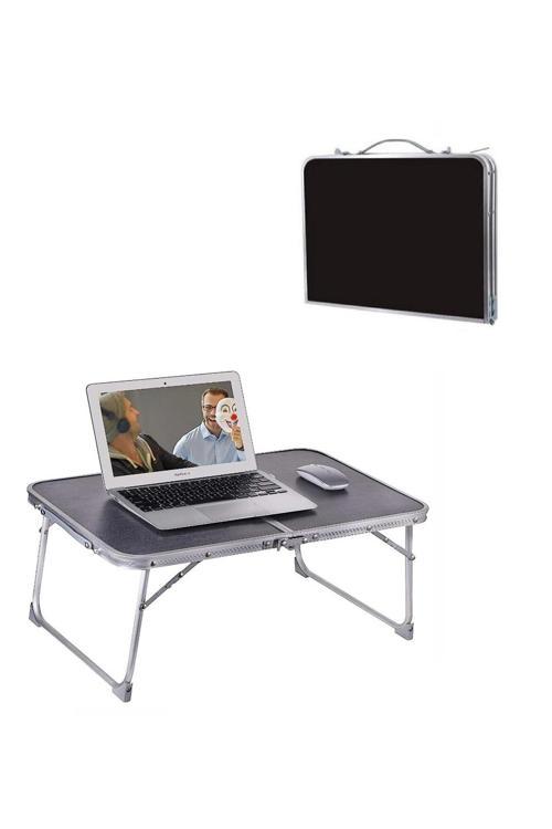 Pratik Katlanır Çantlı Kamp Masası 60X40Cm Siyah Laptop Bilgisayar Çalışma Alüminyum