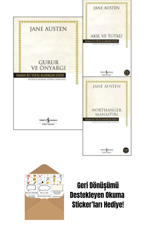 İş Bankası Kültür Yayınları Jane Austen 3 Kitap Set + Okuma Sticker'Ları