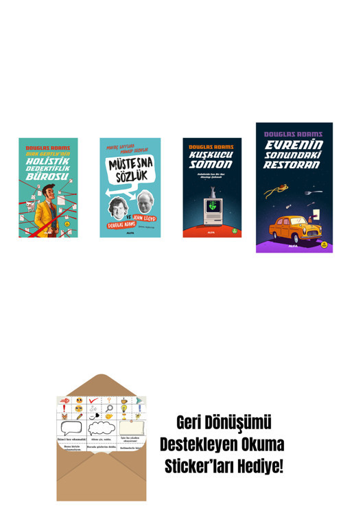 Alfa Yayıncılık Douglas Adams 4 Kitap Set + Okuma Sticker'Ları