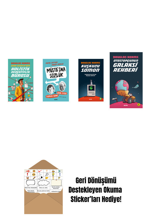 Alfa Yayıncılık Douglas Adams 4 Kitap Set + Okuma Sticker'Ları