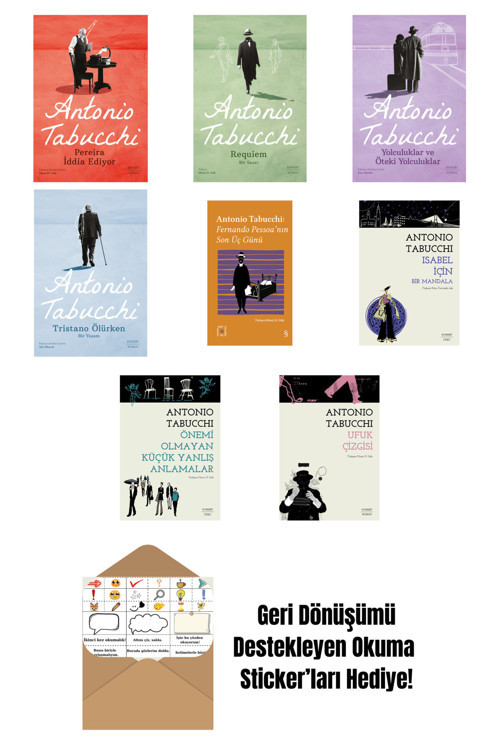 Everest Yayınları Antonio Tabucchi 8 Kitap Set + Okuma Sticker'Ları