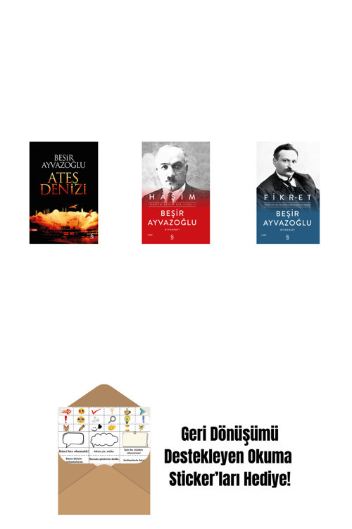 Everest Yayınları Ateş Denizi + Haşim (Ciltli) + Fikret (Ciltli) + Okuma Sticker'Ları