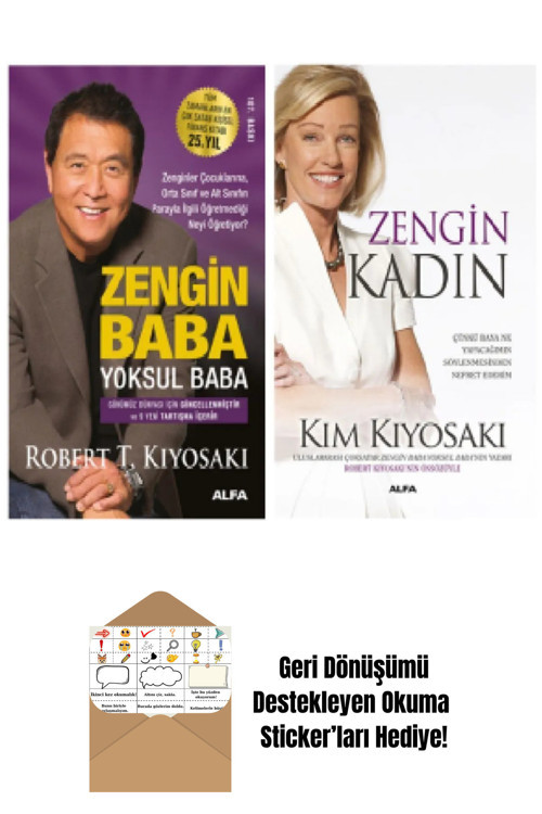 Alfa Yayıncılık Zengin Baba Yoksul Baba + Zengin Kadın 2 Kitap + Okuma Sticker'Ları