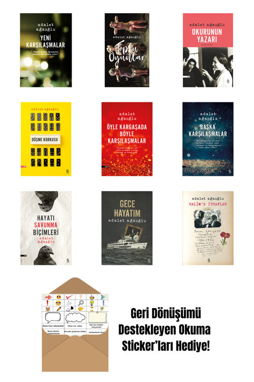 Everest Yayınları Adalet Ağaoğlu 9 Kitap Set + Okuma Sticker'Ları