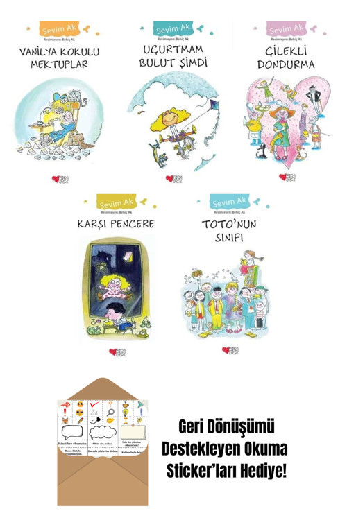 Can Yayınları Sevim Ak 5 Kitap Seti + Okuma Sticker'Ları