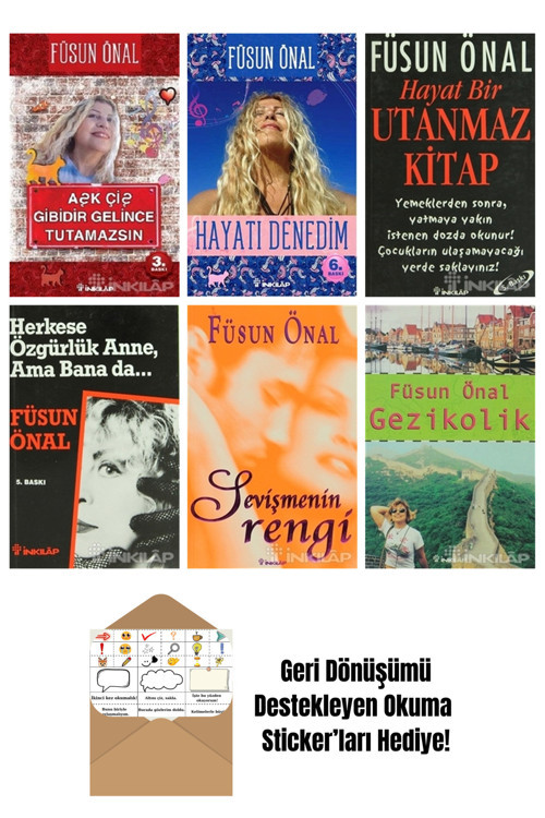 İnkılap Kitabevi Yayınevi Füsun Önal 6 Kitap Seti + Okuma Sticker'Ları