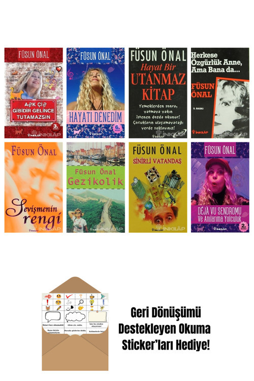 İnkılap Kitabevi Yayınevi Füsun Önal 8 Kitap Seti + Okuma Sticker'Ları