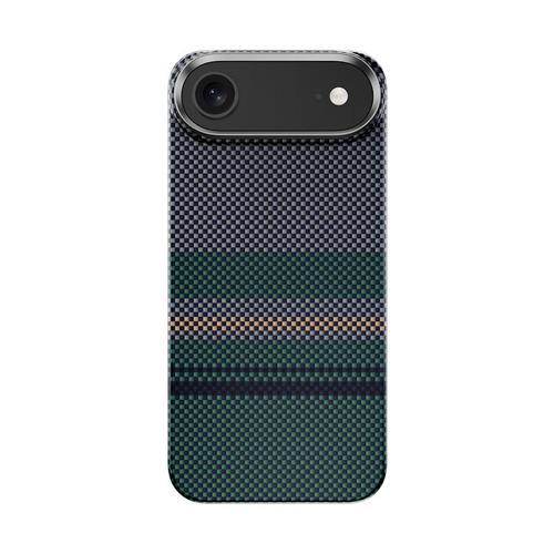 İphone 17 Air Uyumlu Kılıf M-Safe Özellikli Karbon Fiber Aurora Armorair Kevlar Kapak Siyah