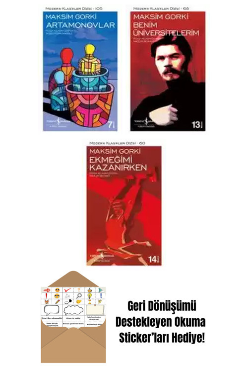 İş Bankası Kültür Yayınları Maksim Gorki 3 Kitap Seti + Okuma Sticker'Ları