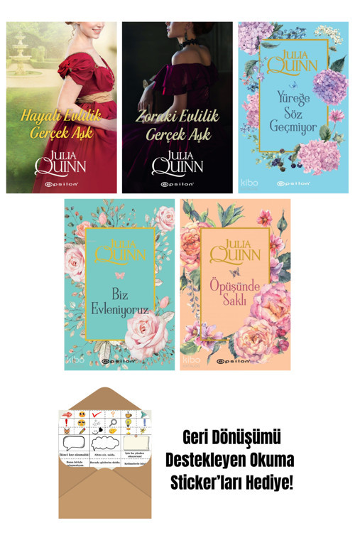 Epsilon Yayınevi Julia Quinn 5 Kitap Seti + Okuma Sticker'Ları