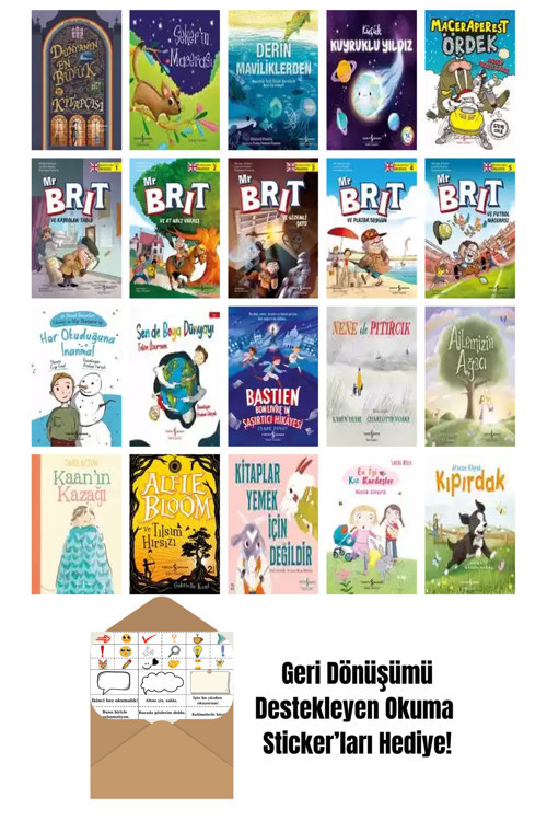 İş Bankası Kültür Yayınları Ahu Ayan 20 Kitap Seti + Okuma Sticker'Ları