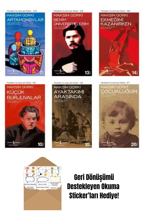 İş Bankası Kültür Yayınları Maksim Gorki 6 Kitap Seti + Okuma Sticker'Ları