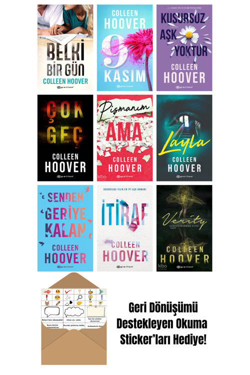 Epsilon Yayınevi Colleen Hoover 9 Kitap Seti + Okuma Sticker'Ları