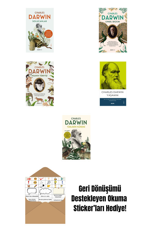 Alfa Yayıncılık Charles Darwin 5 Kitap Set + Okuma Sticker'Ları