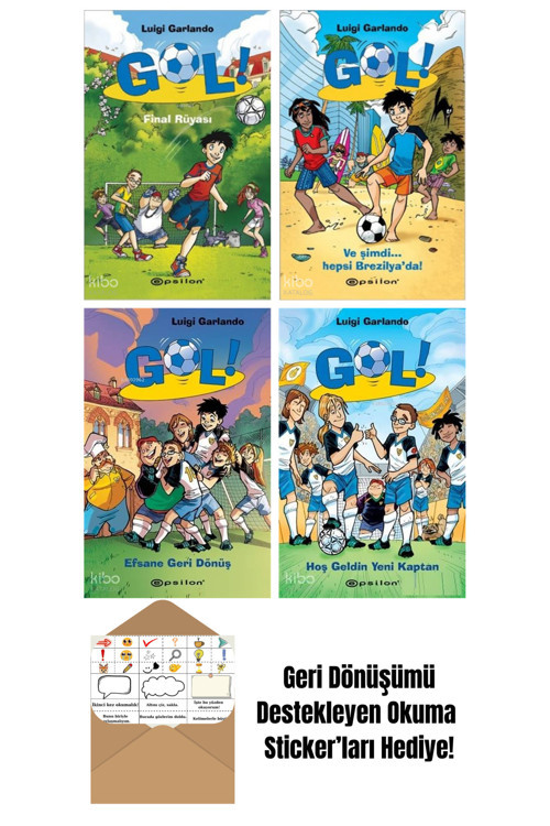 Epsilon Yayınevi Luigi Garlando 4 Kitap Seti + Okuma Sticker'Ları