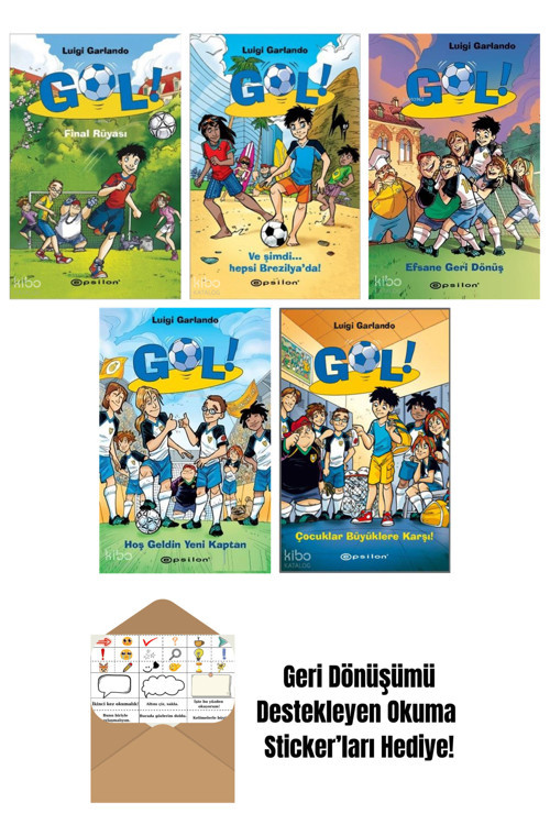 Epsilon Yayınevi Luigi Garlando 5 Kitap Seti + Okuma Sticker'Ları