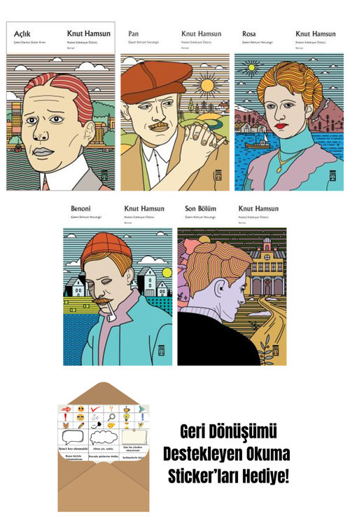 Timaş Yayınları Knut Hamsun 5 Kitap Seti + Okuma Sticker'Ları