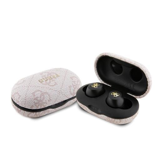 Lisanslı Klasik Metal Yazı Logolu Tws Kulak İçi Bluetooth Kulaklık Pembe