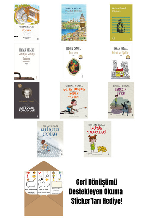 Everest Yayınları Orhan Kemal 11 Kitap Set + Okuma Sticker'Ları