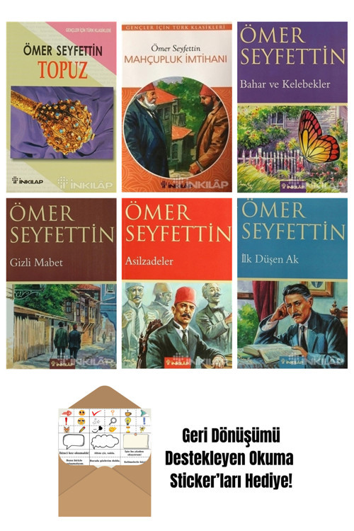 İnkılap Kitabevi Yayınevi Ömer Seyfettin 6 Kitap Seti + Okuma Sticker'Ları