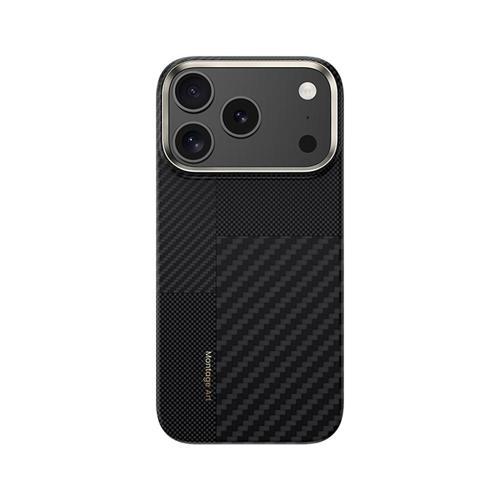 İphone 17 Pro Uyumlu Kılıf M-Safe Özellikli Karbon Fiber Montage Armorair Kevlar Kapak Siyah