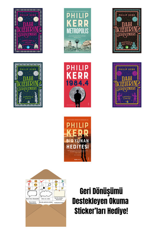 Alfa Yayıncılık Philip Kerr 7 Kitap Set + Okuma Sticker'Ları