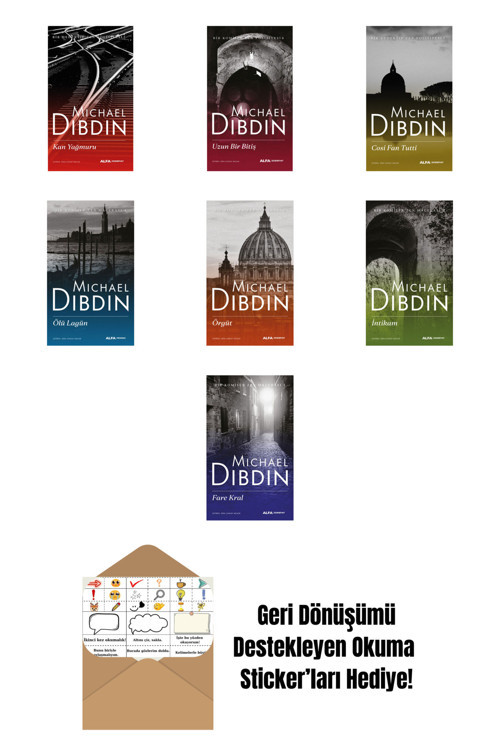 Alfa Yayıncılık Michael Dibdin 7 Kitap Set + Okuma Sticker'Ları