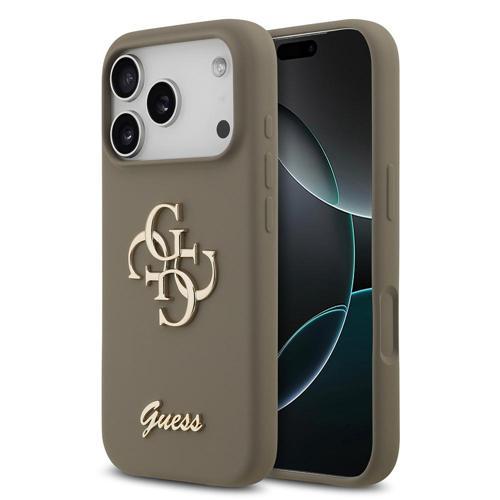 İphone 17 Pro Uyumlu Kılıf Orjinal Lisanslı Grained Yazı Logolu Kapak Kahverengi