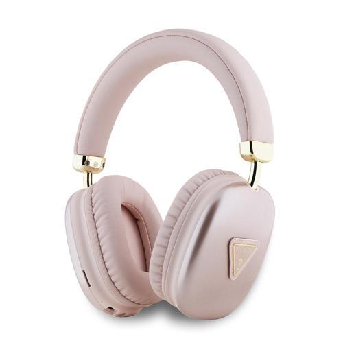 Orjinal Lisanslı Pu Metal Üçgen Logolu Kulak Üstü Bluetooth Kulaklık Luxury Dizayn Pembe
