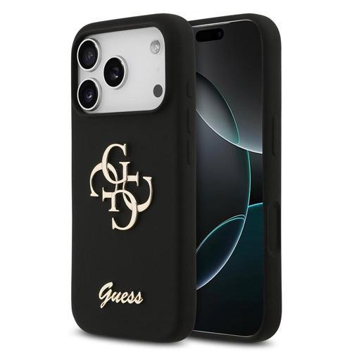 İphone 17 Pro Uyumlu Kılıf Orjinal Lisanslı Grained Yazı Logolu Kapak Siyah
