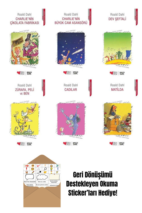 Can Yayınları Roald Dahl 6 Kitap Seti + Okuma Sticker'Ları