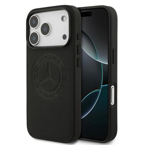 İphone 17 Pro Kılıf Lisanslı M-Safe Şarj Hakiki Deri Nostaljik Yıldız Dizayn Siyah