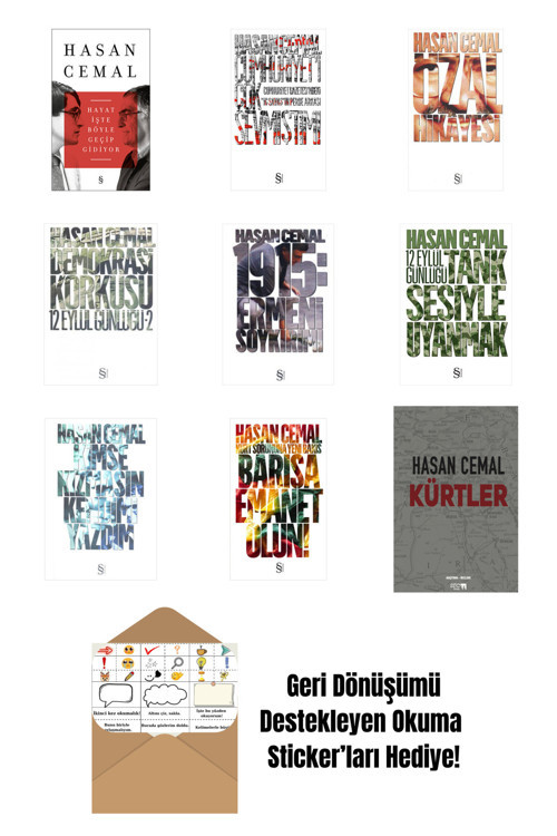 Everest Yayınları Hasan Cemal 9 Kitap Set + Okuma Sticker'Ları