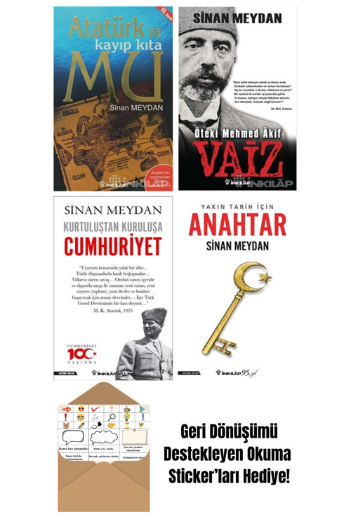 İnkılap Kitabevi Yayınevi Sinan Meydan 4 Kitap Seti + Okuma Sticker'Ları