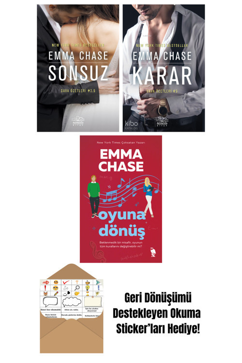 Epsilon Yayınevi Emma Chase 3 Kitap Seti + Okuma Sticker'Ları